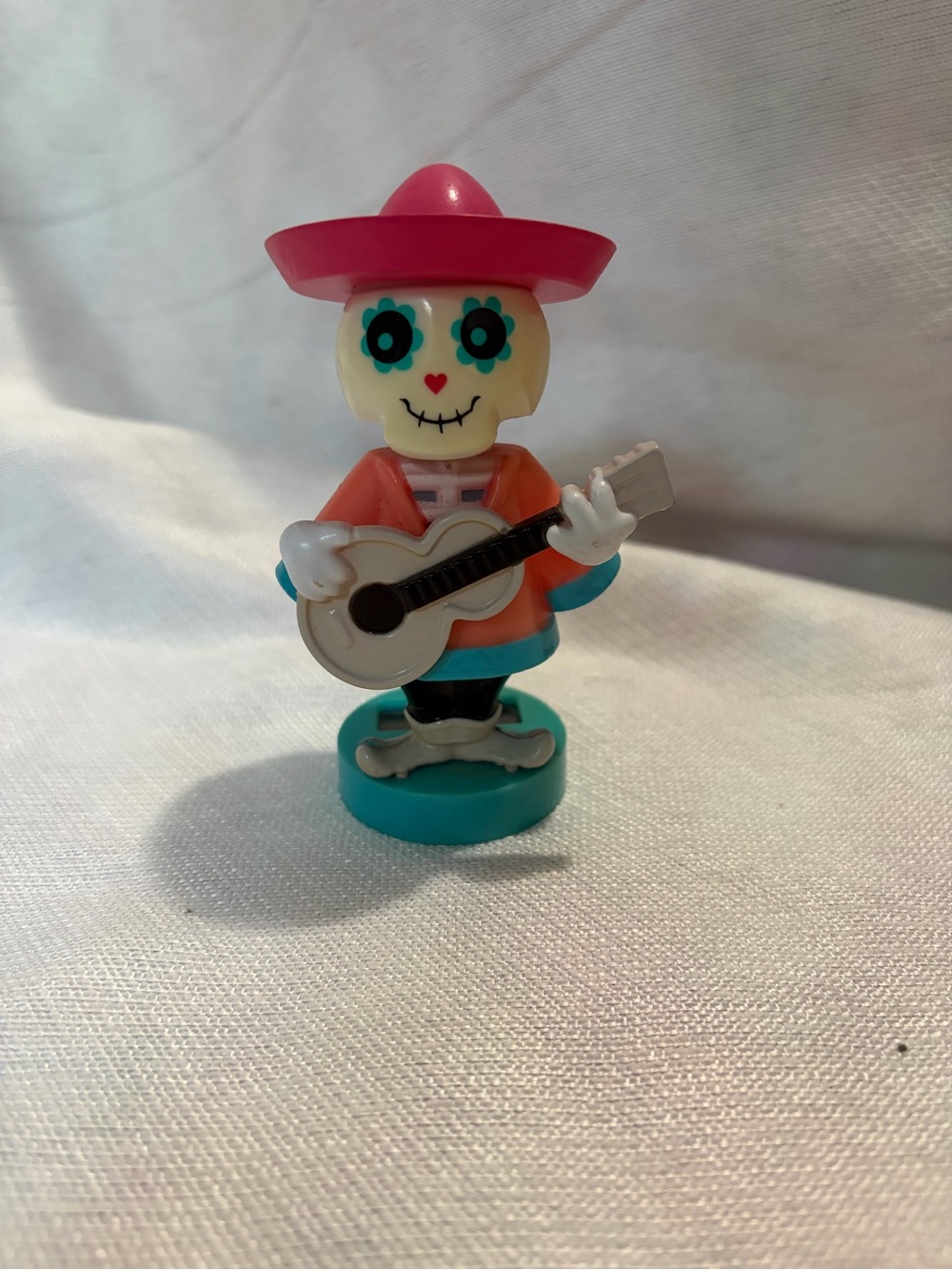 Day of the Dead Sugar Skull Guitar Player Solar Dancing Figurine